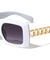 Chain Temple Fashion Rectangle Wholesale Sunglasses