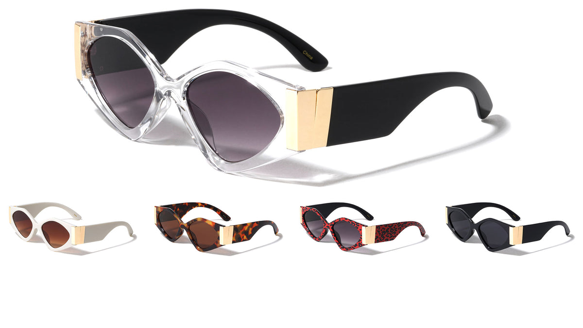 Thick Temple Retro Geometric Cat Eye Wholesale Sunglasses
