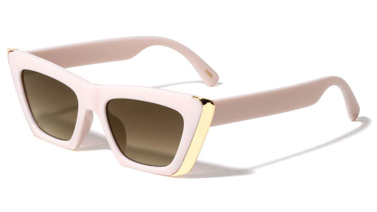 Gold Side Bar Retro Cat Eye Wholesale Sunglasses