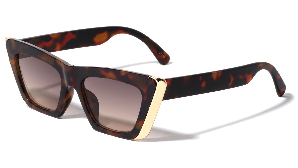 Gold Side Bar Retro Cat Eye Wholesale Sunglasses