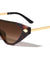 Inside Arrow Hinge One Piece Shield Lens Cat Eye Wholesale Sunglasses