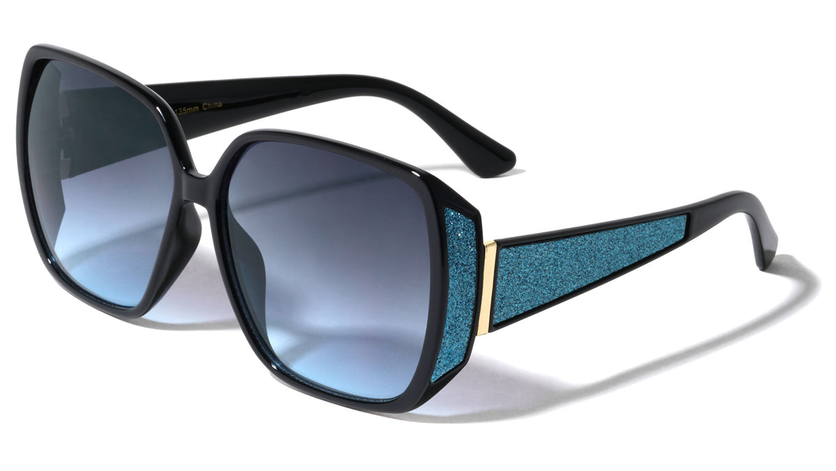 Color Glitter Side Temple Fashion Butterfly Wholesale Sunglasses