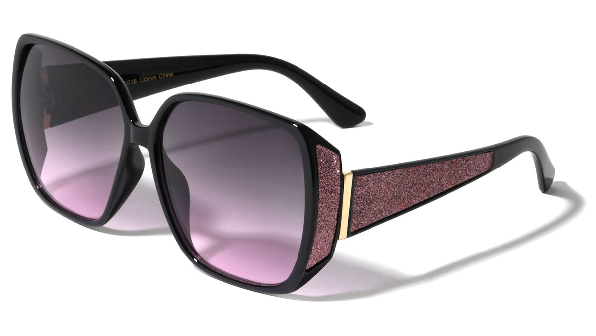 Color Glitter Side Temple Fashion Butterfly Wholesale Sunglasses