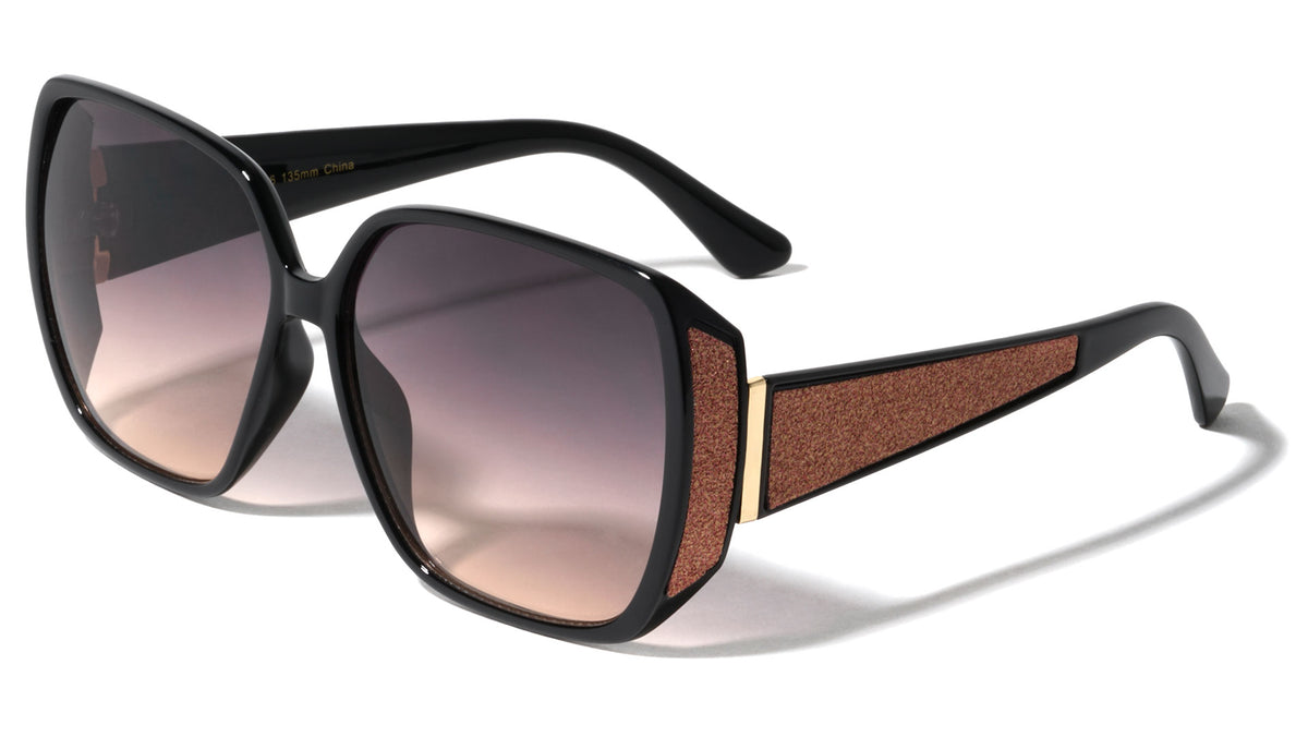 Color Glitter Side Temple Fashion Butterfly Wholesale Sunglasses