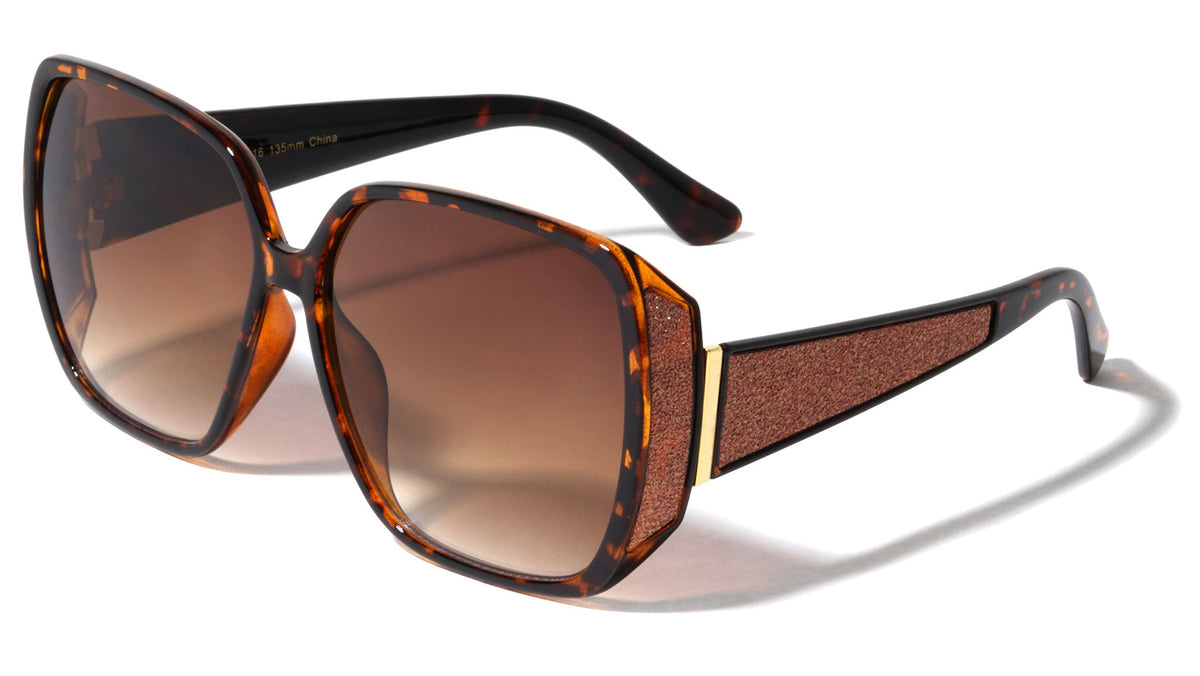 Color Glitter Side Temple Fashion Butterfly Wholesale Sunglasses