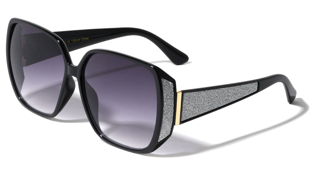 Color Glitter Side Temple Fashion Butterfly Wholesale Sunglasses