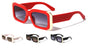 Side Gold Shields Wide Rectangle Wholesale Sunglasses