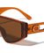 Oval Temple Cutout Flat Top One Piece Shield Wholesale Sunglasses