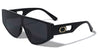 Oval Temple Cutout Flat Top One Piece Shield Wholesale Sunglasses