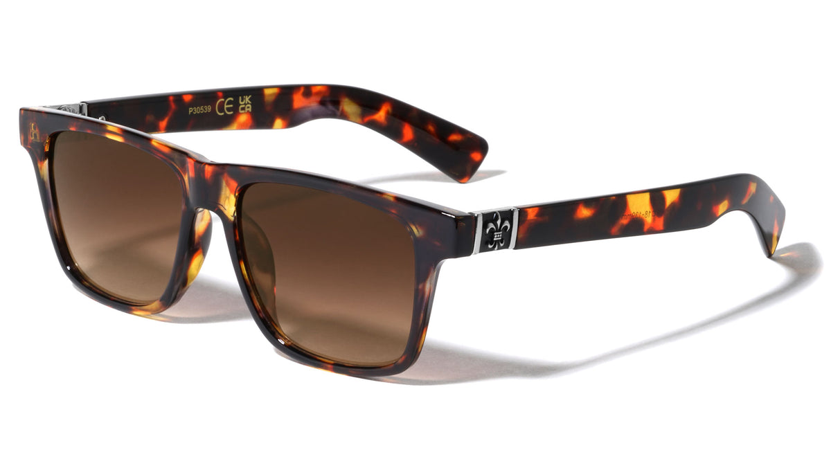 Fleur-de-lis Logo Hinge Classic Square Wholesale Sunglasses