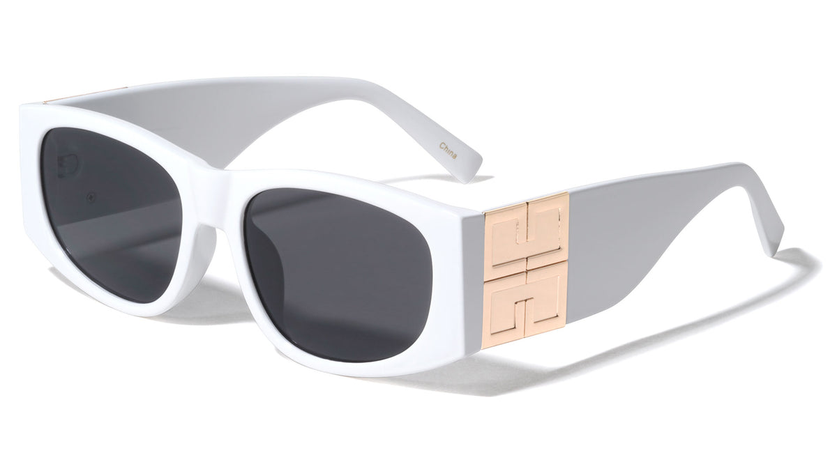 Greek Key Hinge Thick Temple Butterfly Wholesale Sunglasses