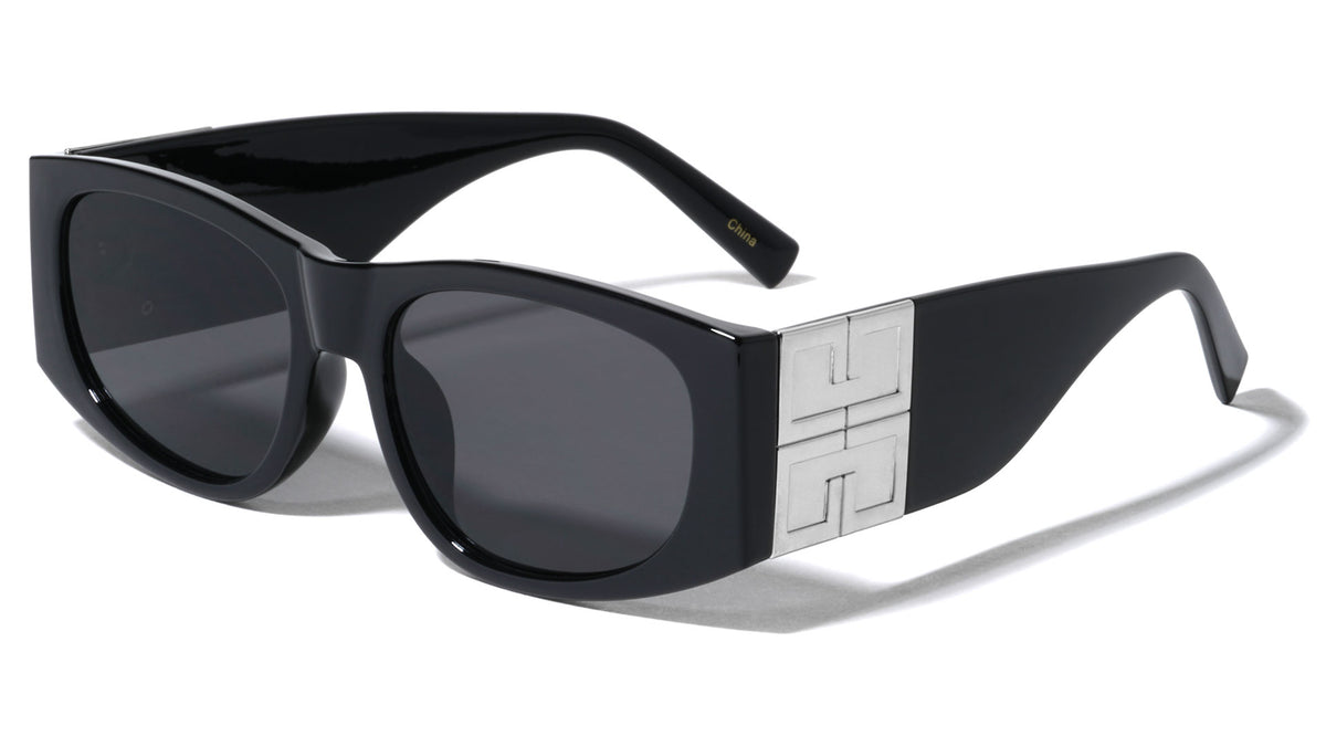 Greek Key Hinge Thick Temple Butterfly Wholesale Sunglasses