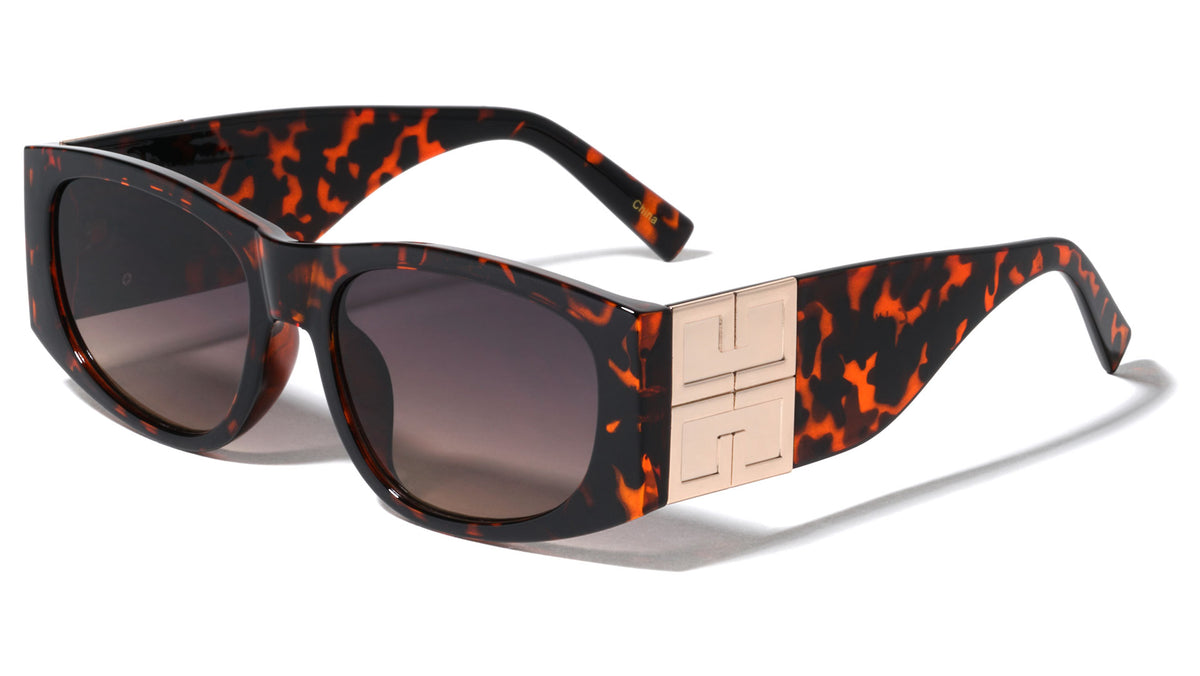 Greek Key Hinge Thick Temple Butterfly Wholesale Sunglasses