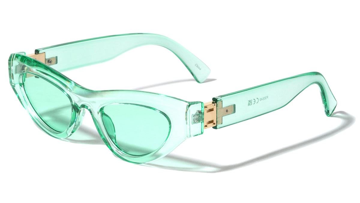 Rectangle Hinge Cutout Retro Cat Eye Wholesale Sunglasses
