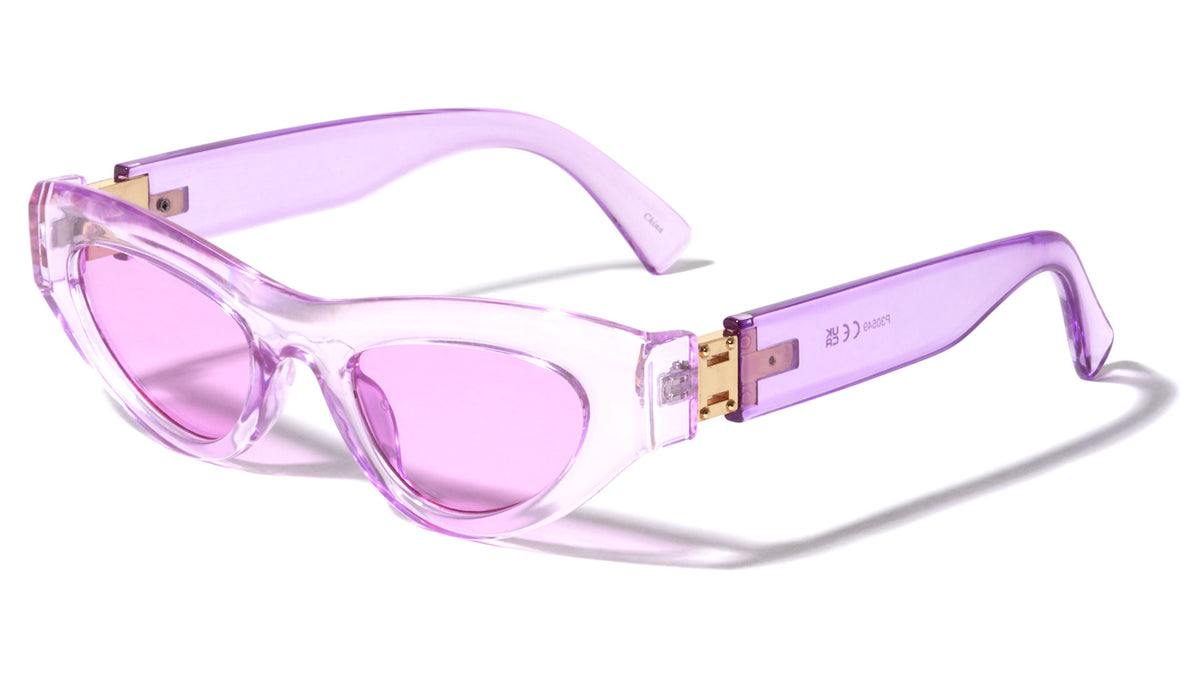 Rectangle Hinge Cutout Retro Cat Eye Wholesale Sunglasses