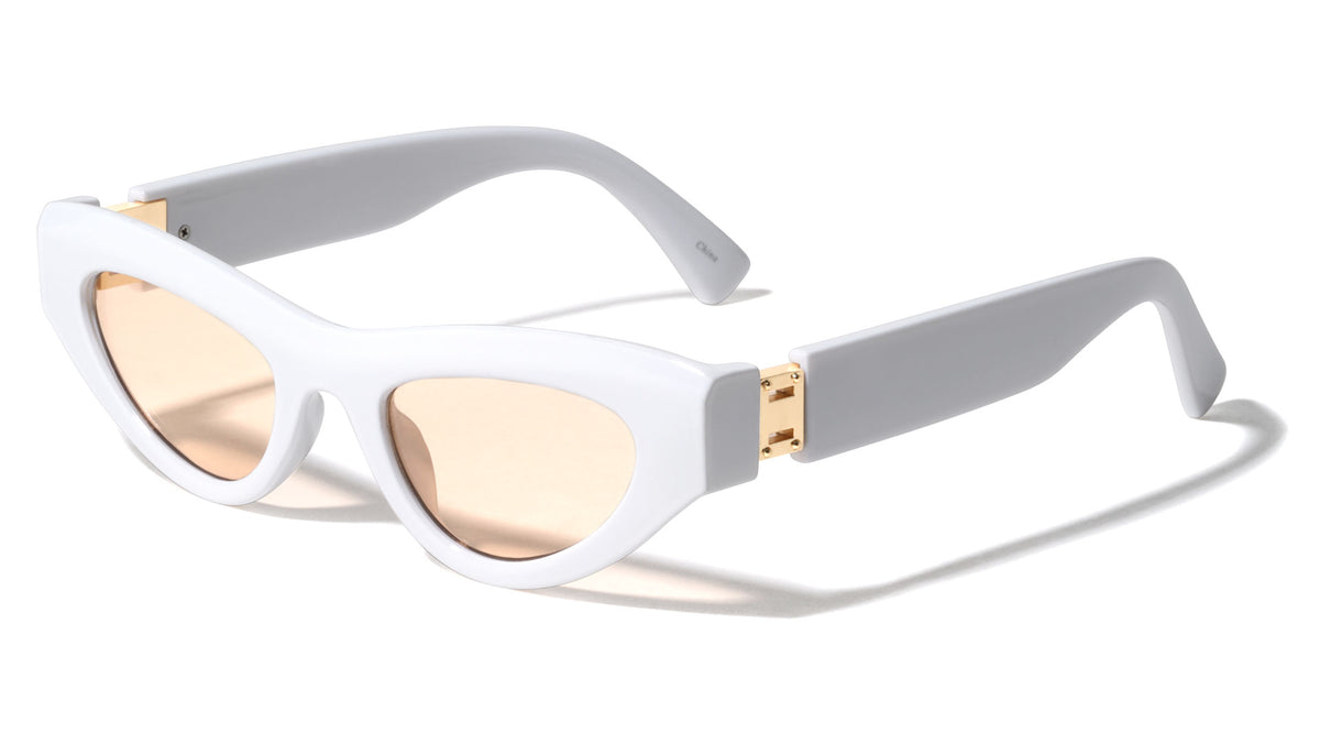 Rectangle Hinge Cutout Retro Cat Eye Wholesale Sunglasses