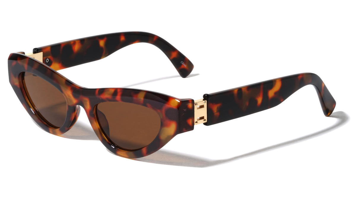Rectangle Hinge Cutout Retro Cat Eye Wholesale Sunglasses
