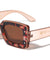 Dot Studded Frontal Demi Accent Rectangle Wholesale Sunglasses