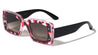 Dot Studded Frontal Demi Accent Rectangle Wholesale Sunglasses