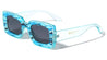 Dot Studded Frontal Demi Accent Rectangle Wholesale Sunglasses