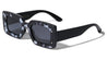 Dot Studded Frontal Demi Accent Rectangle Wholesale Sunglasses
