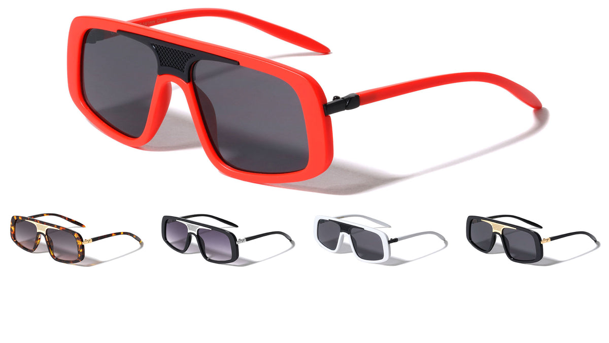 Frontal Grille Accent Modern Aviators Wholesale Sunglasses