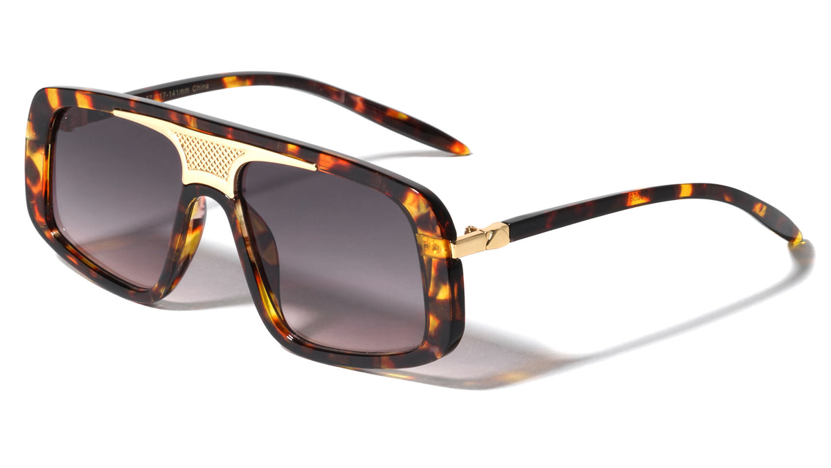 Frontal Grille Accent Modern Aviators Wholesale Sunglasses