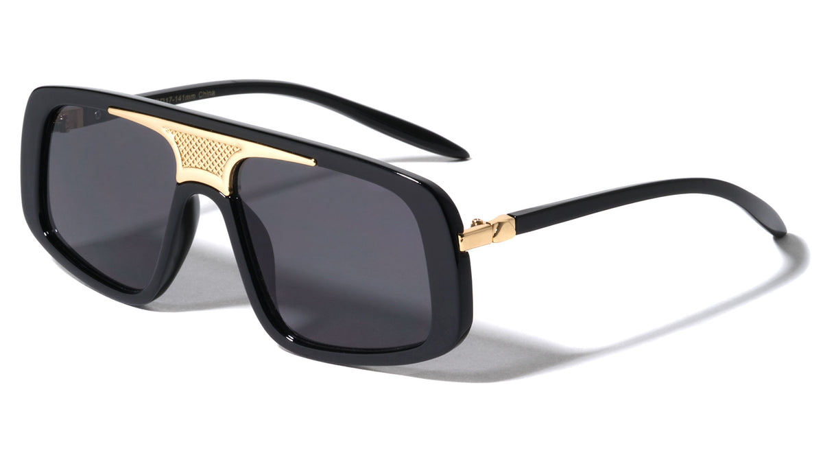 Frontal Grille Accent Modern Aviators Wholesale Sunglasses