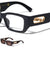 Clear Jaguar Temple Cutout Fashion Rectangle Wholesale Eyewear