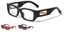 Clear Jaguar Temple Cutout Fashion Rectangle Wholesale Eyewear