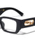 Clear Jaguar Temple Cutout Fashion Rectangle Wholesale Eyewear