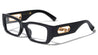 Clear Jaguar Temple Cutout Fashion Rectangle Wholesale Eyewear