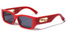 Clear Jaguar Temple Cutout Fashion Rectangle Wholesale Eyewear