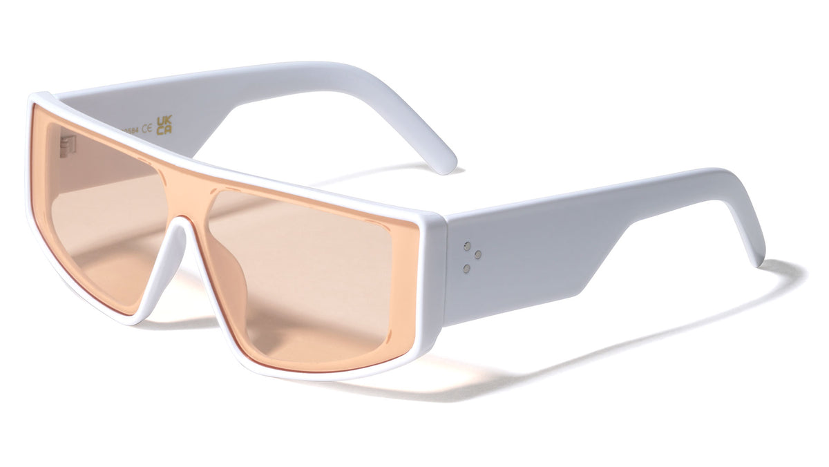 Wide One Piece Shield Lens Rectangle Fashion Wholesale Sunglasses