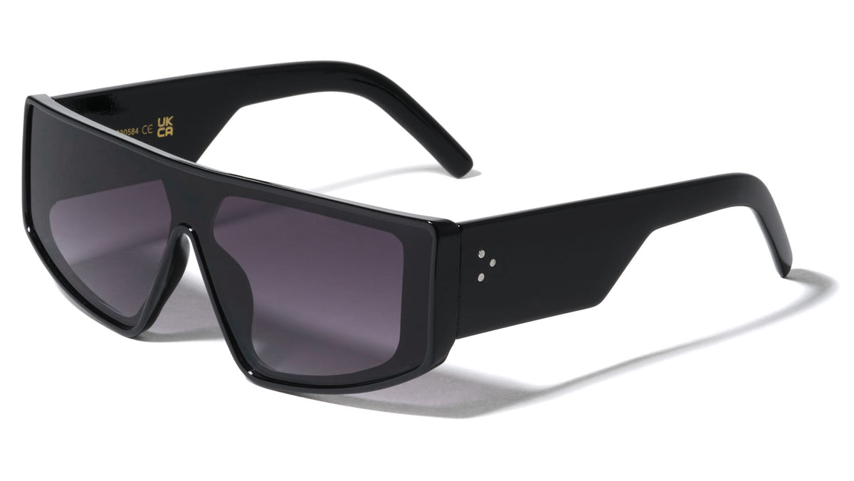 Wide One Piece Shield Lens Rectangle Fashion Wholesale Sunglasses