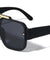 Frontal Lion Emblem Oversized Squared Aviators Wholesale Sunglasses