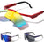 Color Mirror Ink Splatter Adjustable Flip Up Rimless Shield Sports Wholesale Sunglasses