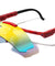 Color Mirror Ink Splatter Adjustable Flip Up Rimless Shield Sports Wholesale Sunglasses