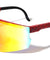 Color Mirror Ink Splatter Adjustable Flip Up Rimless Shield Sports Wholesale Sunglasses