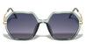 Crystal Color Rectangle Temple Cutout Fashion Geometric Wholesale Sunglasses