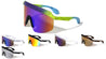 Wide Tips Semi-Rimless Oversized One Piece Shield Sports Wholesale Sunglasses
