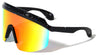 Wide Tips Semi-Rimless Oversized One Piece Shield Sports Wholesale Sunglasses