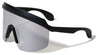 Wide Tips Semi-Rimless Oversized One Piece Shield Sports Wholesale Sunglasses