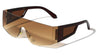 Temple Lens Rimless One Piece Shield Wholesale Sunglasses