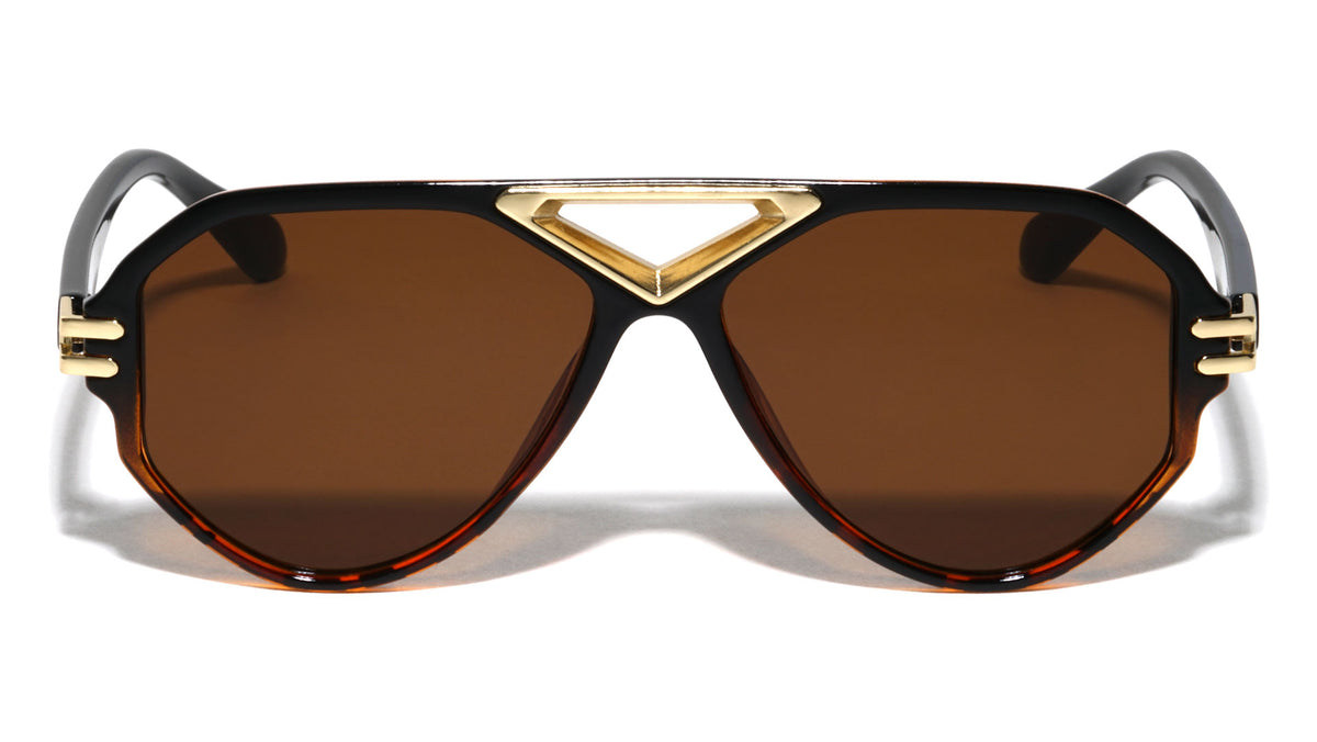 Triangle Bridge Geometric Modern Aviators Wholesale Sunglasses
