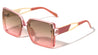 Geometric Temple Cutout Color Accent Fashion Square Wholesale Sunglasses