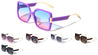 Gold Hinge Tip Accent Fashion Squared Butterfly Wholesale Sunglasses