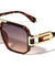 Art Deco Accent Fashion Squared Aviators Wholesale Sunglasses