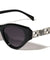 Riveted Square Hinge Accent Fashion Cat Eye Wholesale Sunglasses