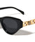 Riveted Square Hinge Accent Fashion Cat Eye Wholesale Sunglasses